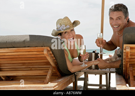 Vue d'un couple en vacances. Banque D'Images