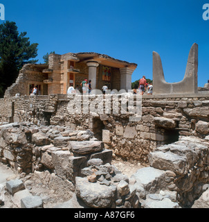 Palais Minoen de Knossos, Héraklion, Crète, Grèce Banque D'Images