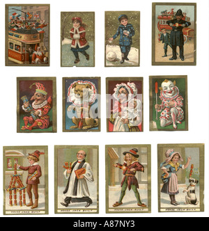 Christmas Cracker scraps circa 1900-1910 Banque D'Images