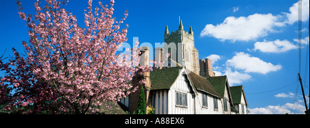 Suffolk Angleterre Stoke by Nayland Cottages l'église St Mary Pays de Constable Banque D'Images