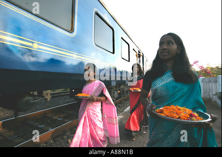 Deccan Odyssey train / train Maharaja Indien, l'Inde Banque D'Images