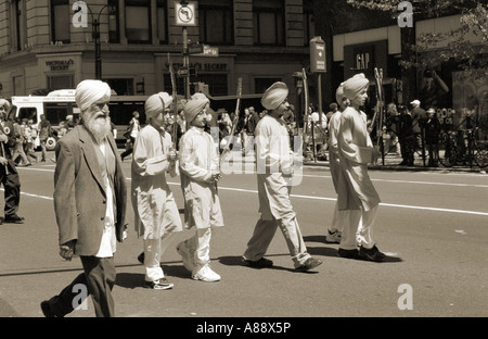 Parade indienne sur Broadway, New York, USA. Banque D'Images