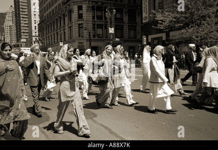 Parade indienne sur Broadway, New York, USA. Banque D'Images