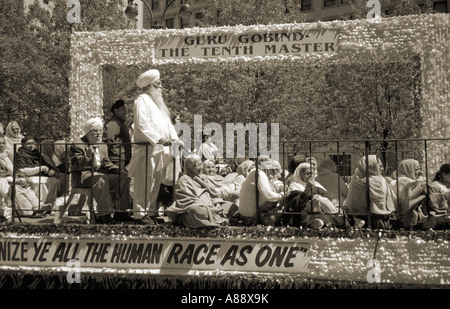 Parade indienne sur Broadway, New York, USA. Banque D'Images