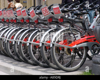Louer des vélos, Munich, Bavière, Allemagne Banque D'Images