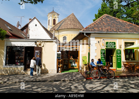 Streetcafe dans la vieille ville historique de Szentendre, Hongrie Banque D'Images