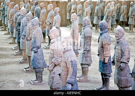 Chine XI AN l'armée de guerriers de terre cuite découverts dans le tombeau de Qin Shi Huang Banque D'Images