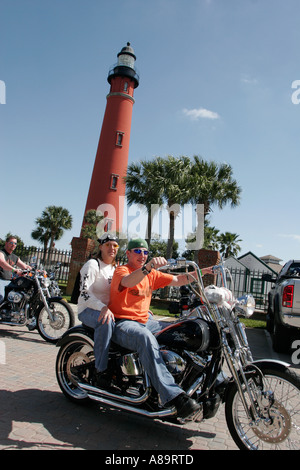 Daytona Beach Florida, Ponce de Leon Inlet Water Lighthouse Museum, histoire, construit, construit en 1887, deuxième plus haut des États-Unis, Bike week, motos moto, ev Banque D'Images