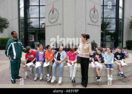 Birmingham Alabama, Alabama Sports Hall of Fame, plongeur de la médaille d'or olympique Jennifer Chandler, étudiants éducation élèves élèves élèves, entrée, avant, visite Banque D'Images