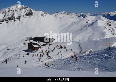 Port de ski du Soleil Avoriaz Savoie Alpes France Banque D'Images