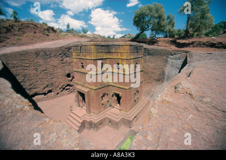 St George s rock taillé de l'Afrique de l'Est Ethiopie Lalibela church Banque D'Images