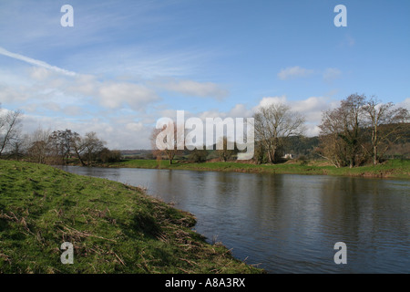 La rivière Wye au Warren près de Hay-on-Wye, au Pays de Galles Banque D'Images