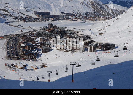 Station de ski Tignes, Val d'Isère, France Banque D'Images