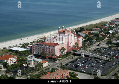 Vue aérienne de Don Cesar hotel à Saint Petersburg, Floride Banque D'Images