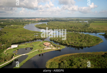 Vue aérienne de la rivière Manatee, en Floride Banque D'Images