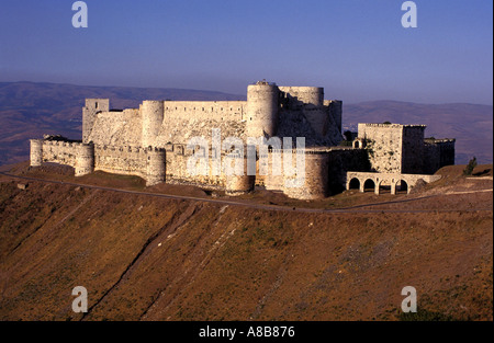 Crac des Chevaliers, un château des Croisés près de Homs, en Syrie. Banque D'Images