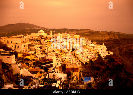 Méditerranée Europe Croisière Grèce île de Santorini ville de Fira Banque D'Images
