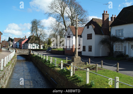 East Meon village de Hampshire dans le sud de l'Angleterre Royaume-Uni UK River Meon Banque D'Images