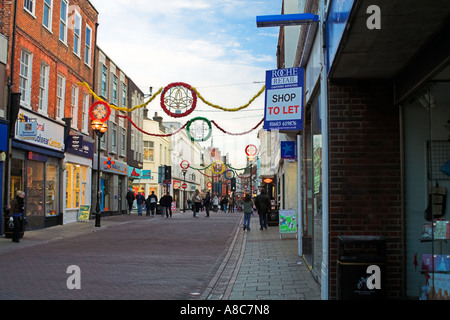 Ipswich shopping rue Westgate temps de Noël Banque D'Images