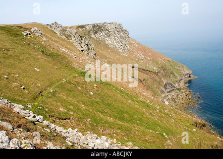 UK Lundy Island east coast falaises et canal de Bristol marine reserve pas zone interdite Banque D'Images