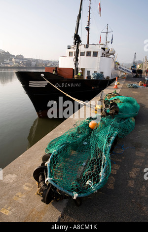 Bideford Devon UK Lundy Island bateau MS Oldenburg amarré au quai de la rivière Torridge Banque D'Images