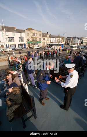 Bideford Devon UK quay Lundy Island les passagers d'MME Oldenburg Banque D'Images