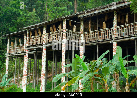 Iban longhouse Damai Malaisie Sarawak Cultural Centre Banque D'Images