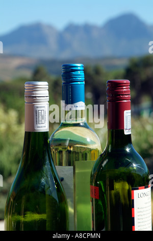 Visser les bouchons des bouteilles de vin d'Afrique du Sud Banque D'Images