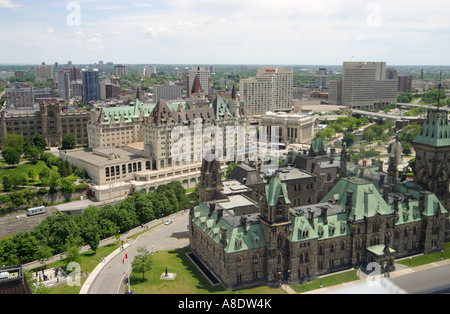 Vue aérienne de l'ensemble d'Ottawa Édifice du Parlement canadien Banque D'Images