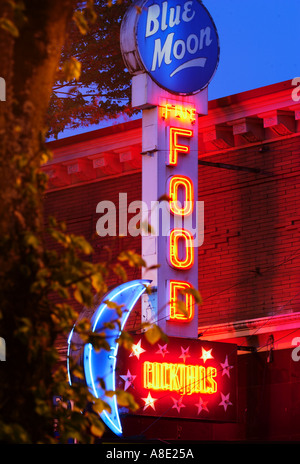En néon pour Restaurant Bar Banque D'Images