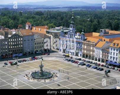 La Place Namesti Otakara II Ceske Budejovice République Tchèque Banque D'Images