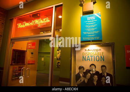 CHICAGO Illinois Entrée de Second City Comedy Club de Pipers Alley quartier vieille ville affiche du spectacle Banque D'Images