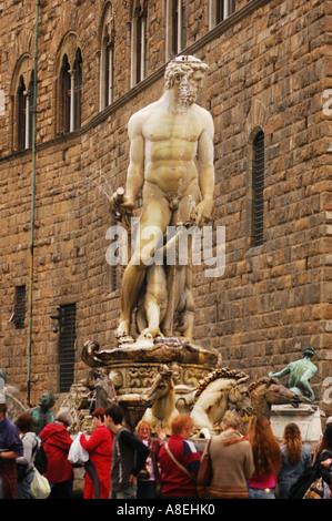Fontana di Nettuno 1563 1575 par Bartolomeo Ammannati sur la Piazza della Signoria Florence Toscane Italie Banque D'Images