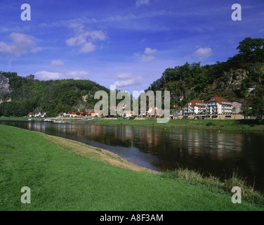 Géographie / voyage, Allemagne, Saxe, Rathen, vues sur la ville / paysages urbains, ville, vallée de l'Elbe, Elbe, Bastei, des montagnes de grès de l'Elbe, Additional-Rights Clearance-Info-Not-Available- Banque D'Images