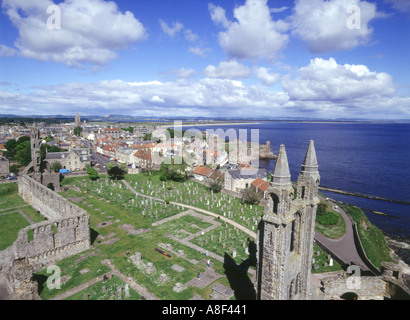 La CATHÉDRALE ST ANDREWS FIFE dh mur du cimetière ruine château et cathédrale de la ville vue de l'écosse Banque D'Images
