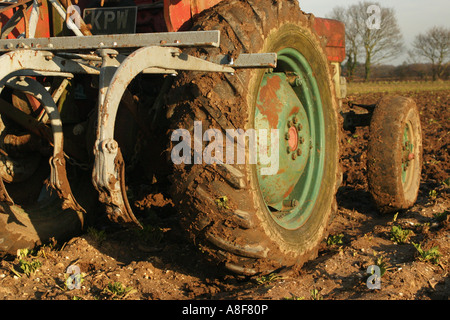Un « Massey Ferguson 135 Tracteur Vintage' cultiver Banque D'Images