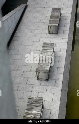 Banc public, le Parc André Citroën, Paris Banque D'Images