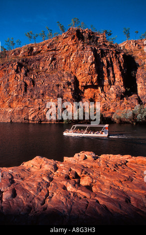 Visites de bateau sur rivière, gorge de Katherine, Territoire du Nord, Australie Banque D'Images