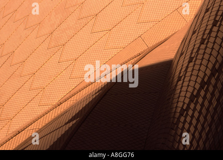 Détail de l'Opéra de Sydney au crépuscule carreaux Banque D'Images