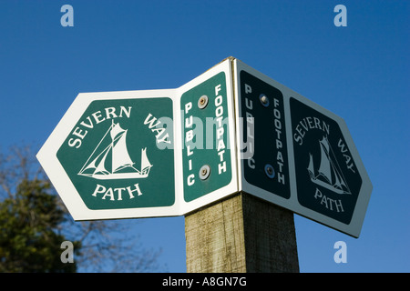 Severn Way Path Signpost, Avon, Royaume-Uni. Banque D'Images