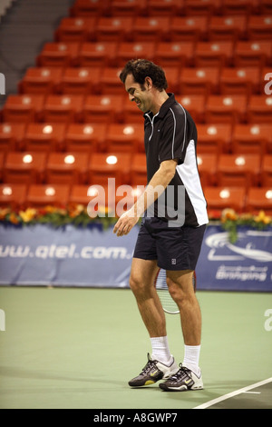 Cédric Pioline dans la finale du Tournoi des Champions du Qatar, Doha, avril 2006. Banque D'Images