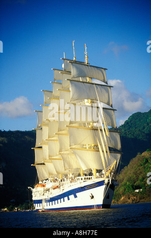St Lucia, Soufriere, Royal Clipper voilier Banque D'Images