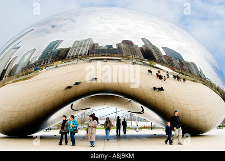 Chicago Sculpture ou 'Bean' Cloudgate. Banque D'Images