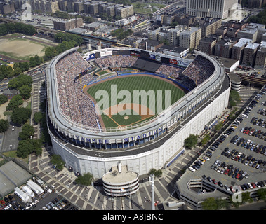 Vue aérienne de Yankee Stadium situé dans le Bronx, New York. USA United States of America USA American League principal ligue base-ball Banque D'Images