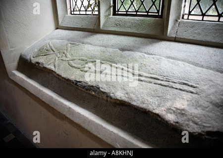 Design intérieur de l'Église Celtique Nevern West Wales Pembrokeshire Grande-bretagne angleterre Europe Banque D'Images