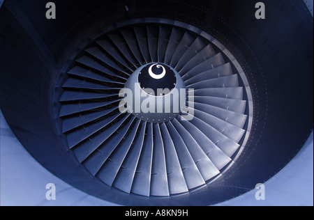 Moteur à réaction d'un Airbus A 340 Banque D'Images