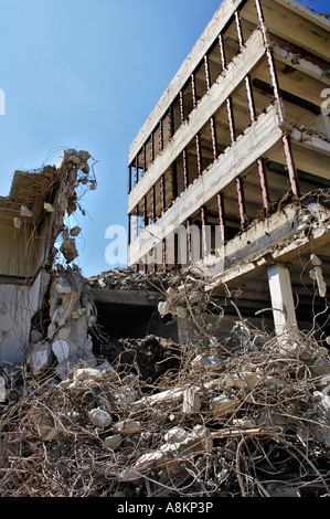 Démolition d'un bâtiment dans la rue Gabelsberger, Munich, Bavière, Allemagne Banque D'Images