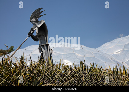 Plowman Metal Sculpture à l'Eden Project Cornwall Royaume-uni Europe Banque D'Images