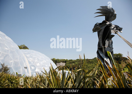 Plowman Metal Sculpture à l'Eden Project Cornwal Europe Royaume-Uni Banque D'Images