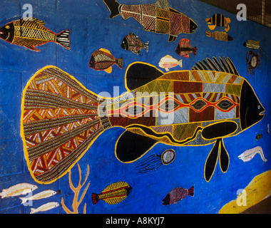 Peinture murale Tiwi Islands Australie Banque D'Images